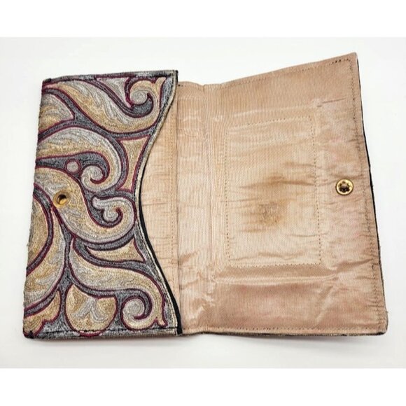 Rare Antique French Petit Point Embroidered Tapestry 19th Clutch Wallet Bag HTF - Picture 5 of 13